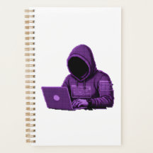Caderno Espiral de Pixel Art Cyber - Diário de Tec