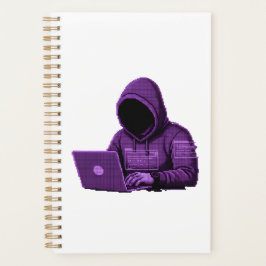Agenda Caderno Espiral de Pixel Art Cyber - Diário de Tec