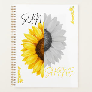 Agenda Caderno Espiral Girassol Sunshine Estético