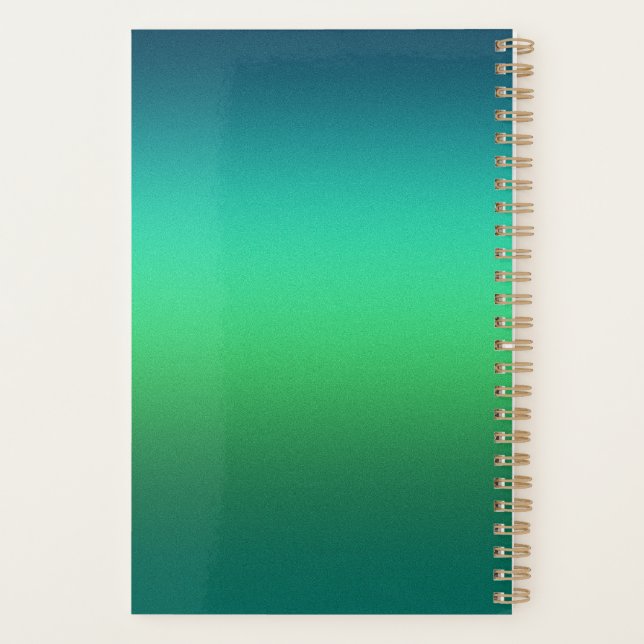 Agenda Caderno Espiral Moderno Mini com Gradiente de Verd (Verso)