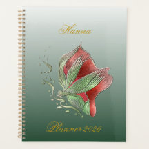 Caderno Espiral Vermelho e Verde Elegante