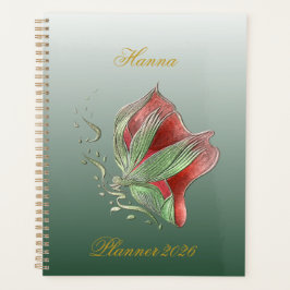 Agenda Caderno Espiral Vermelho e Verde Elegante