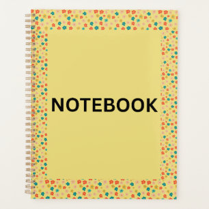 Agenda Caderno Floral Amarelo Flores Pequenas e Colorid