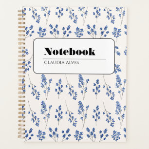 Agenda Caderno Floral Azul Elegante