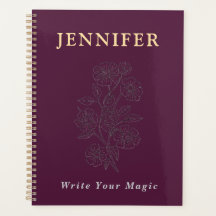Caderno Personalizado com Nome Elegante Floral | E
