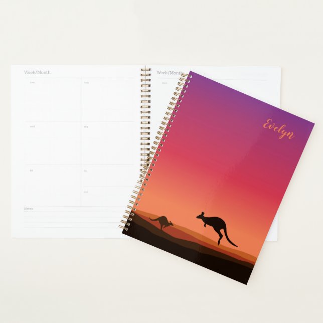 Agenda Caderno Personalizado com Tema de Canguru (Exibição)