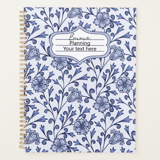 Agenda Caderno Personalizado de Planejamento com Flores A (Frente)