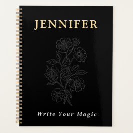 Agenda Caderno Personalizado Preto – Elegante e Moderno