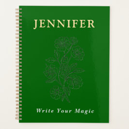 Agenda Caderno Personalizado Verde Esmeralda – Fresco e E
