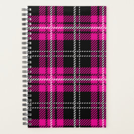 Agenda Caderno Planeador Xadrez Rosa e Preto