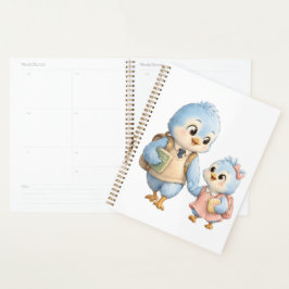Agenda Caderno Semanal de Planeamento de Pássaros Fofos