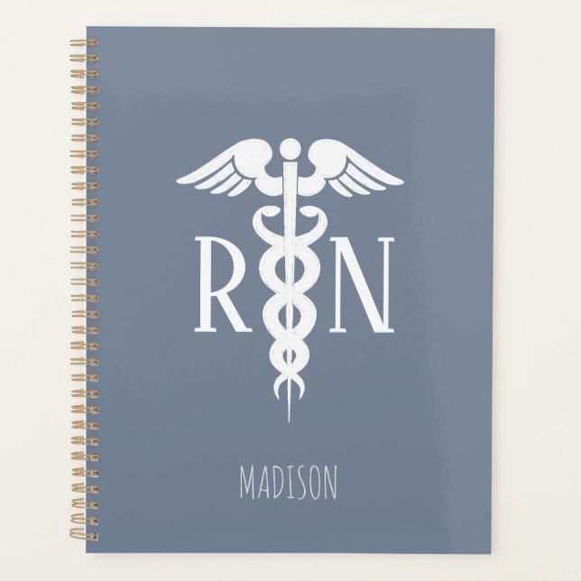 Agenda Caduco Médico da Enfermeira Azul Personalizado (Frente)