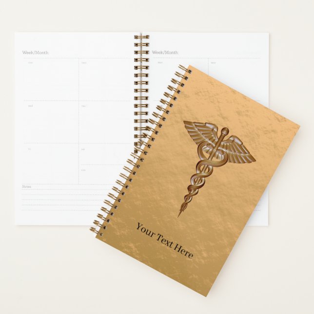 Agenda Caduco Médico Dourado (Exibição)