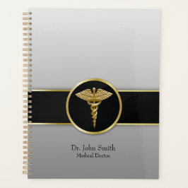 Agenda Caduco Médico Dourado Profissional