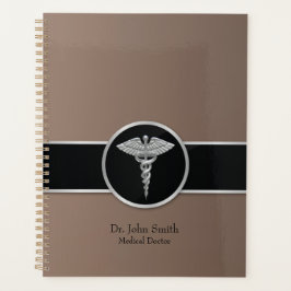 Agenda Caduco Médico Prateado Profissional
