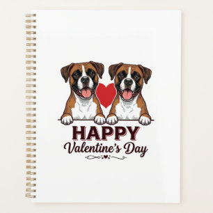 Agenda Cães Boxer Feliz Dia dos Namorados Vintage