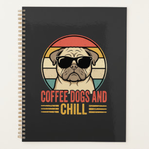 Agenda Cães de Café e Pug Retro Chill