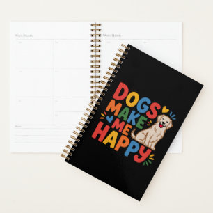 Agenda Cães Me Fazem Feliz Citação Inspiradora de Amor a