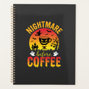 Agenda Café de Halloween Pesadelo Antes do Café Assustado