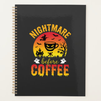 Agenda Café de Halloween Pesadelo Antes do Café Assustado