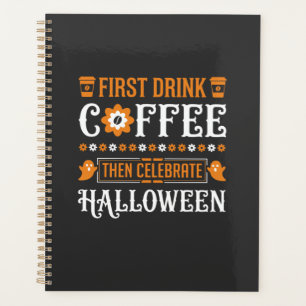 Agenda Café de Halloween Primeiro Então Celebrar Tipograf