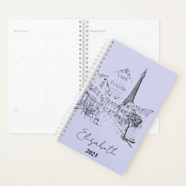 Agenda Café Paris personalizado, ano personalizado (Exibição)