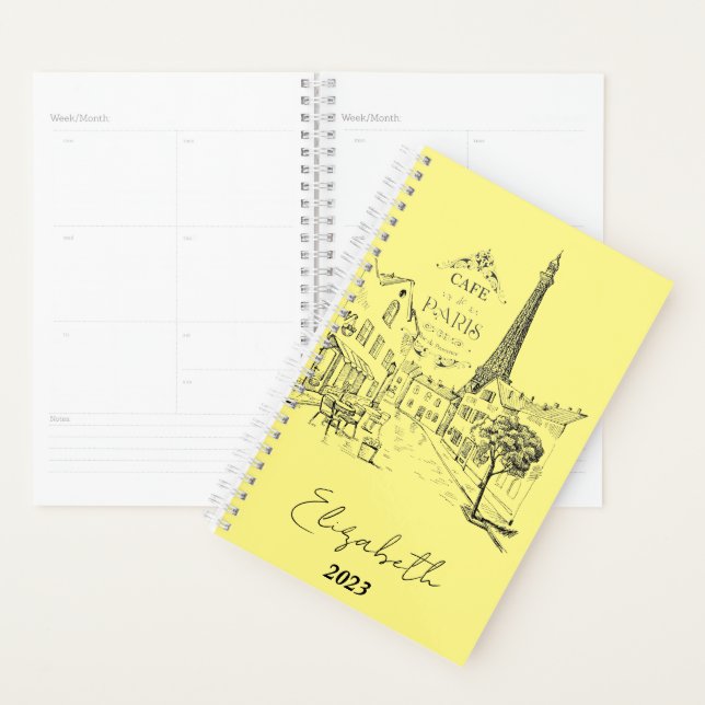 Agenda Café Paris personalizado, ano personalizado (Exibição)