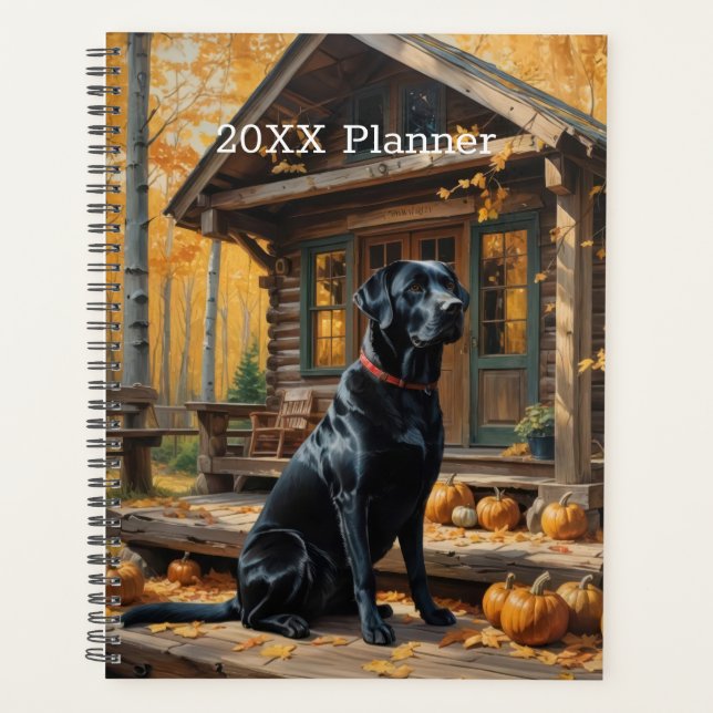 Agenda Café preto Labrador Retriever Log Cabine (Frente)