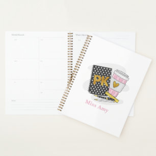 Agenda Café Preto Personalizado de Livros Pretos Pré K do