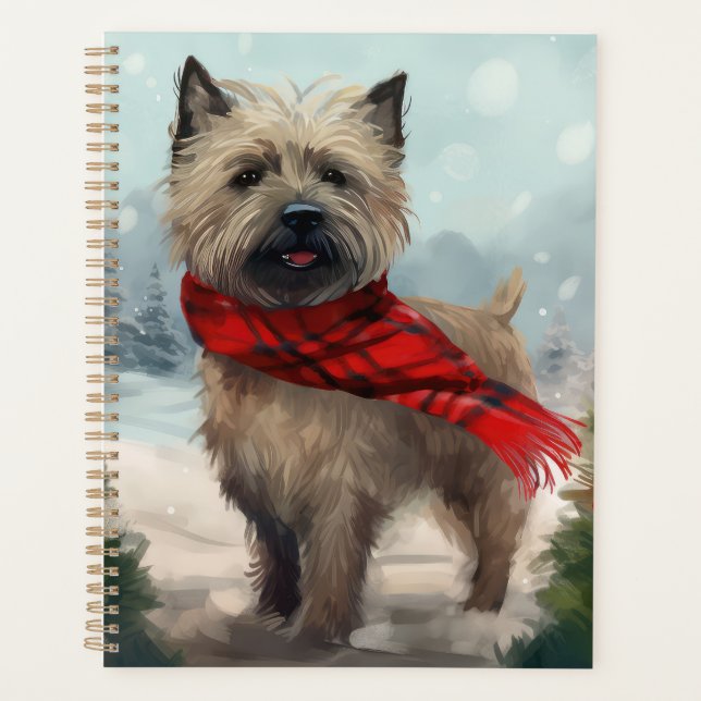 Agenda Cairn Terrier Dog no Natal da Neve (Frente)