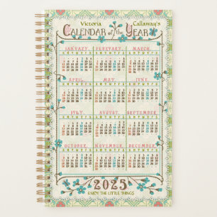 Agenda Calendário De 2025 Anos Art Nouveau Personalizado