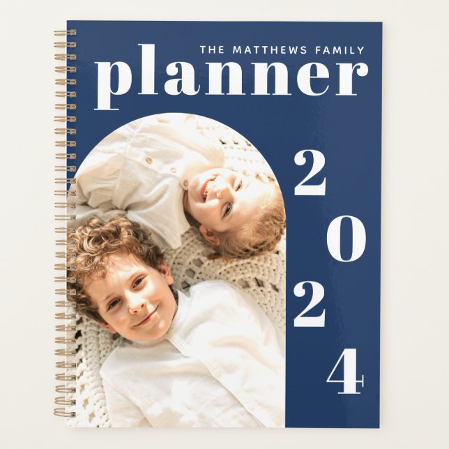 Agenda Calendário de Foto Personalizada da Família de Mar (Frente)