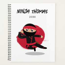 Agenda Calendário do Guerreiro Ninja, Preto e Vermelho