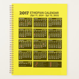 Agenda Calendário etíope 2017 Ano 2024 e 2025