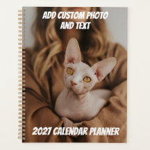 Calendário Personalizado de 2027 com Foto do Gato 