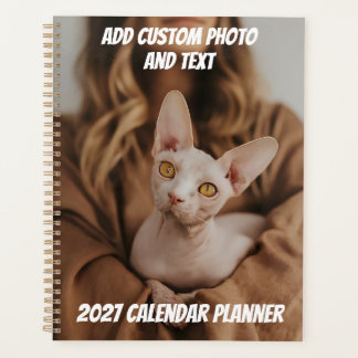 Agenda Calendário Personalizado de 2027 com Foto do Gato