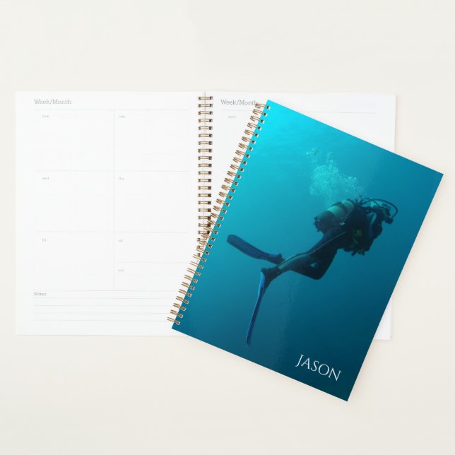 Agenda Calendário Personalizado de Mergulho sem Data (Exibição)