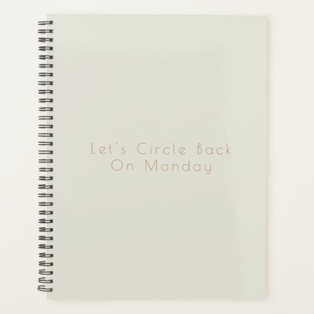 Agenda Calendário Simples Moderno Beige 2024 do Planejado (Frente)