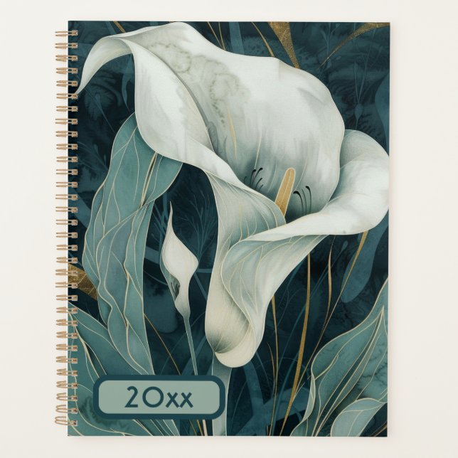 Agenda Calla Lily 20XX Classic Spiral Planner Watercolor (Frente)