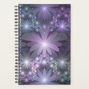 Agenda Cama de Flores Arte Fractal Abstrato Moderno e Bri