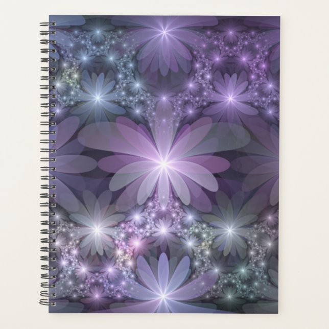 Agenda Cama de Flores Trendy Shiny Abstrato Arte Fractal (Frente)