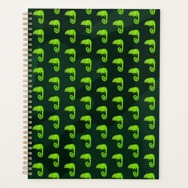 Agenda Camaleão verde fofo (Frente)