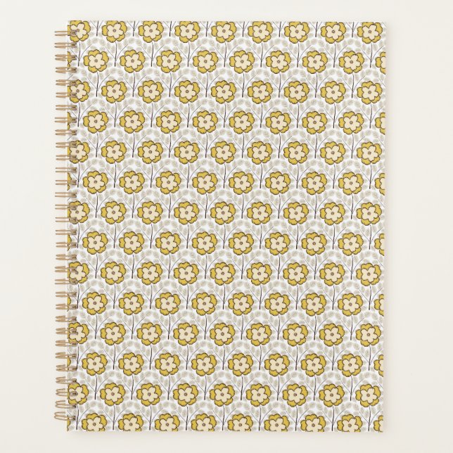 Agenda Camellia Charm Yellow Cinza (Frente)