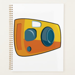 Agenda Câmera Fotográfica Amarela Retro de Ponto e Dispar