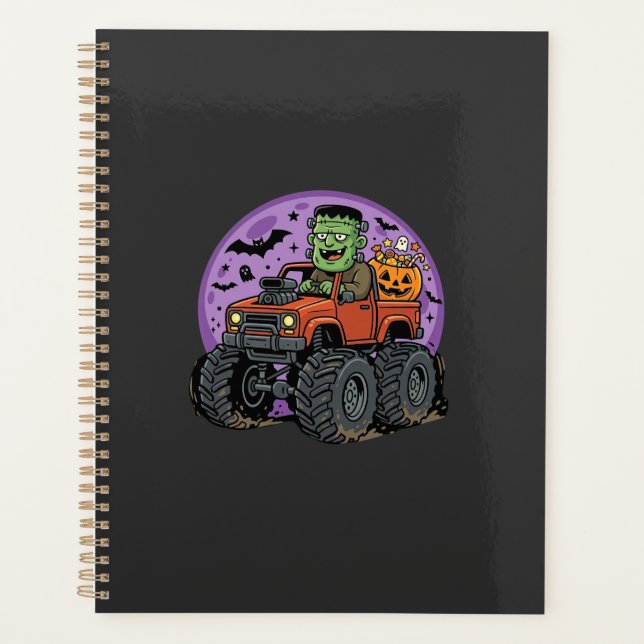 Agenda Caminhão Monstro Frankenstein Gráfico de Halloween (Frente)