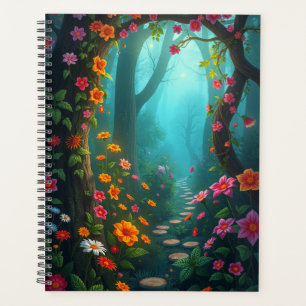 Agenda Caminho da Floresta Mágica com Flores Selvagens Wh