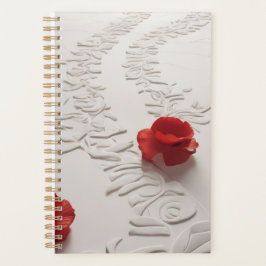 Agenda Caminho de Flor Vermelha Elegante Arte Floral