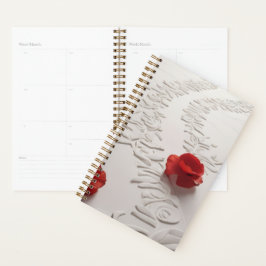 Agenda Caminho de Flor Vermelha Elegante Arte Floral