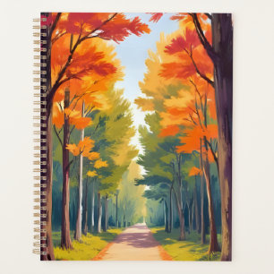 Agenda Caminho de Outono Folhagem de Outono Paisagem Aqua