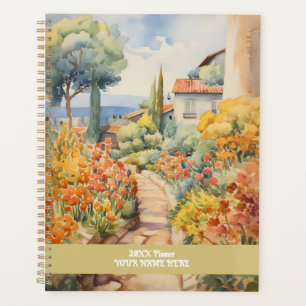 Agenda Caminho tranquilo através do jardim floral da vila